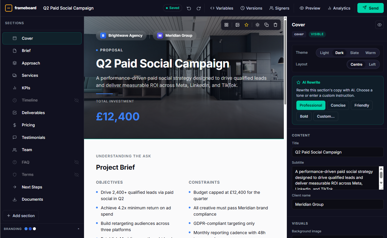 Proposal builder